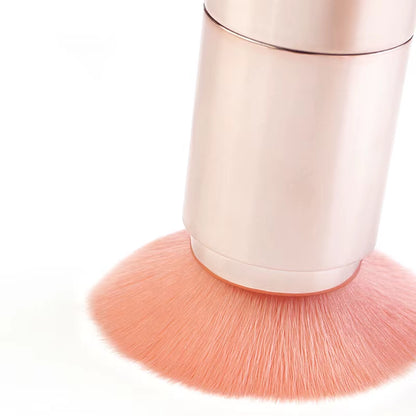 Transform Your Makeup Routine with the 5 in 1 Portable Retractable Makeup Brush Set - Perfect for Flawless Foundation, Eyebrows, Lips, Eyeshadow, and Powder!