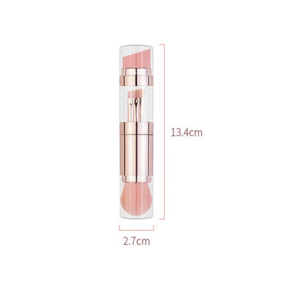 Transform Your Makeup Routine with the 5 in 1 Portable Retractable Makeup Brush Set - Perfect for Flawless Foundation, Eyebrows, Lips, Eyeshadow, and Powder!